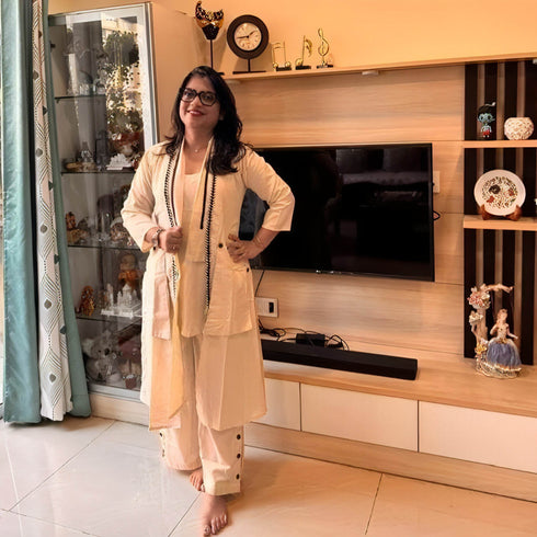 Off White Three Piece Shell Co ord Set